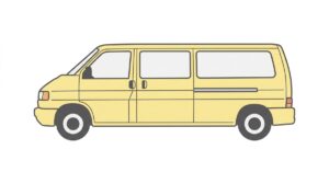 ルノーグランカングーのイラスト｜3列シートのロングボディワゴンの側面図