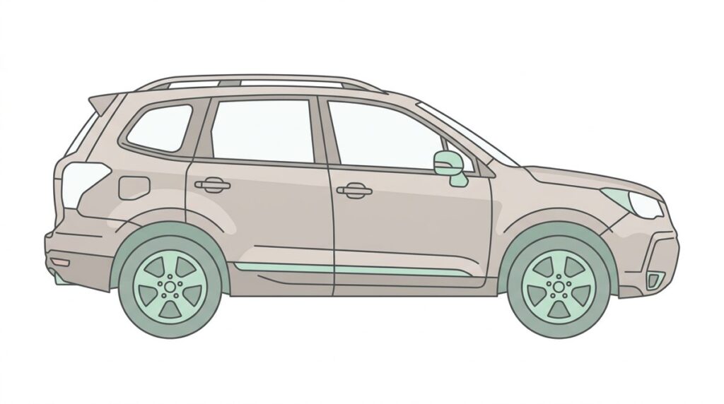 VWティグアンのイラスト｜ミドルサイズSUVの側面図