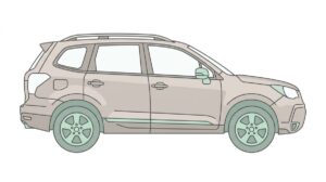 VWティグアンのイラスト｜ミドルサイズSUVの側面図