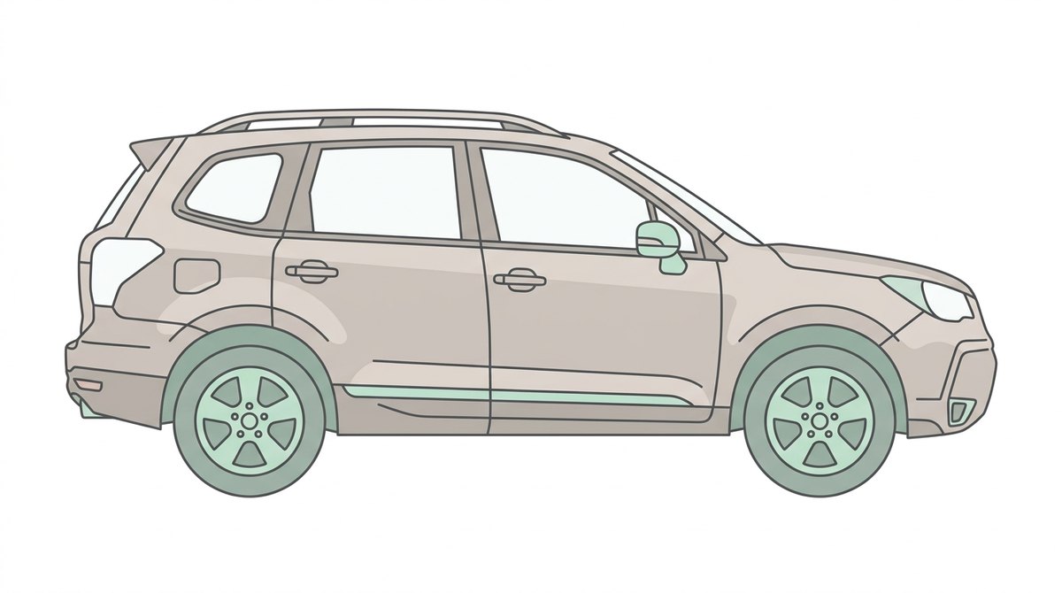 VWティグアンのイラスト|ミドルサイズSUVの側面図