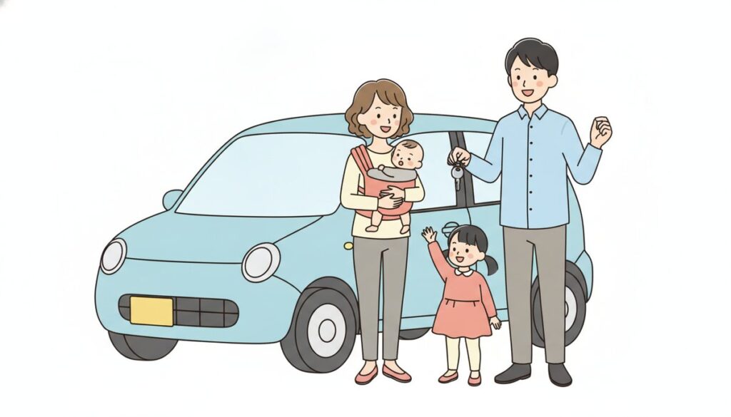 車の下取りと買取を比較する家族